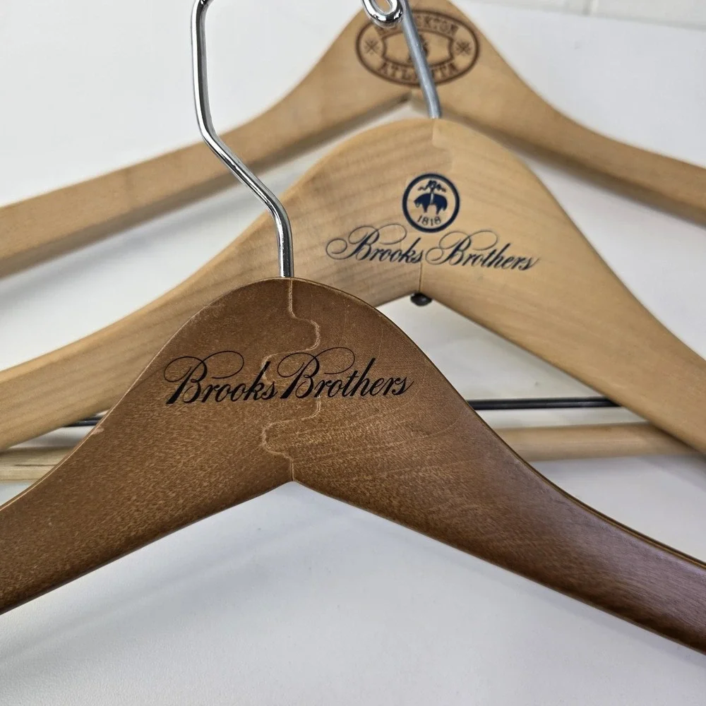 Vintage Brooks Brothers H Stockton Wooden Suit Coat Hangers Classics Bundle of 4